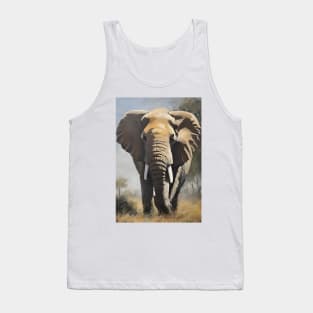 Elephant Oil Painting Art Tank Top